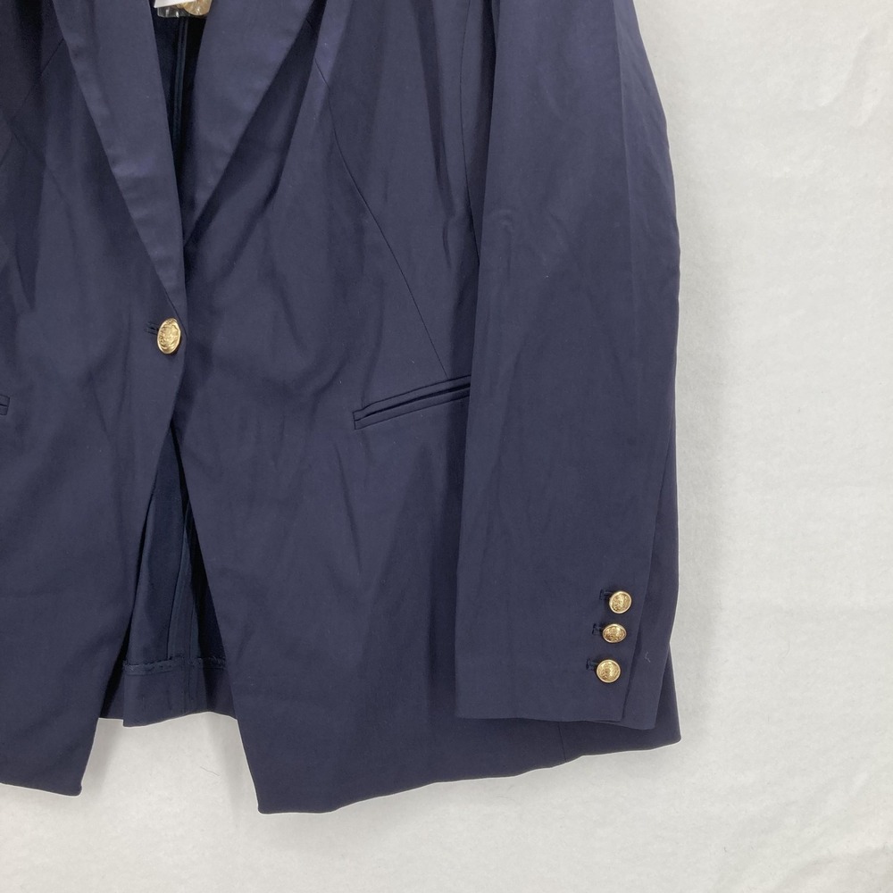 Lane Bryant The Bryant Blazer Womens 20 Navy Blue Sexy Stretch Gold Button NWT - Picture 3 of 16
